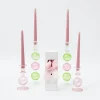 Shop Pink & Green Camille Candle Set (Pink Candles) Candle Holders