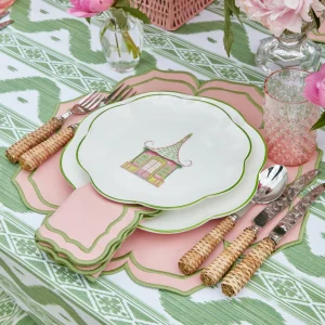 Best Sale Pink & Green Pagoda Dinner & Starter Plates (Set Of 8) Starter Plates