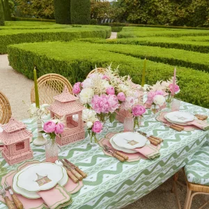 Best Sale Pink & Green Pagoda Dinner & Starter Plates (Set Of 8) Starter Plates