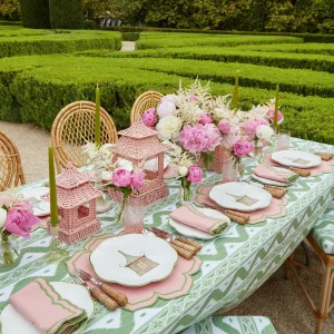 Best Sale Pink & Green Pagoda Dinner & Starter Plates (Set Of 8) Starter Plates