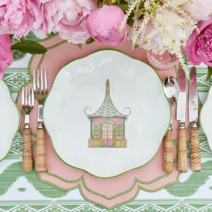 Best Sale Pink & Green Pagoda Dinner & Starter Plates (Set Of 8) Starter Plates