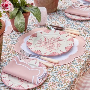 Store Pink Applique Placemats & Napkins (Set Of 4) Table Linen Sets