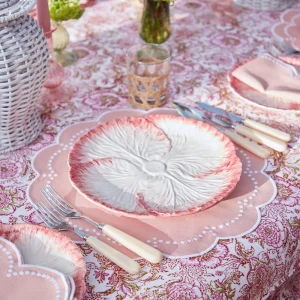 Best Pink Capri Lettuce Dinner Plate (Set Of 4) Lettuce Crockery