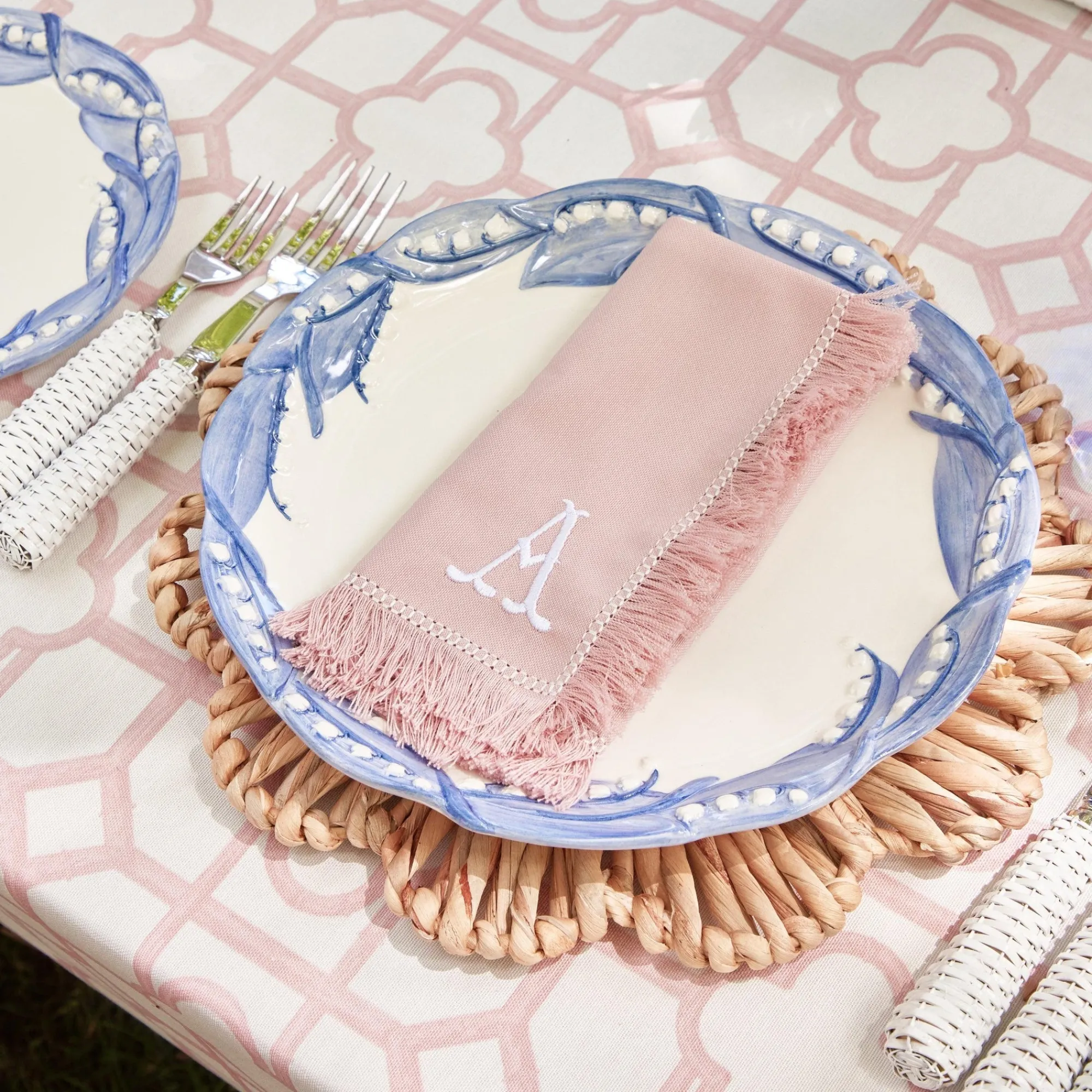 pink_fringe_napkins_set_o_1.webp Flash Sale Pink Fringe Napkins (Set Of 4) Napkins