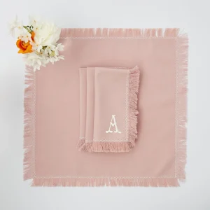 Flash Sale Pink Fringe Napkins (Set Of 4) Napkins