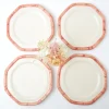 Clearance Pink Geometric Bamboo Dinner Plate (Set Of 4) Bamboo Crockery