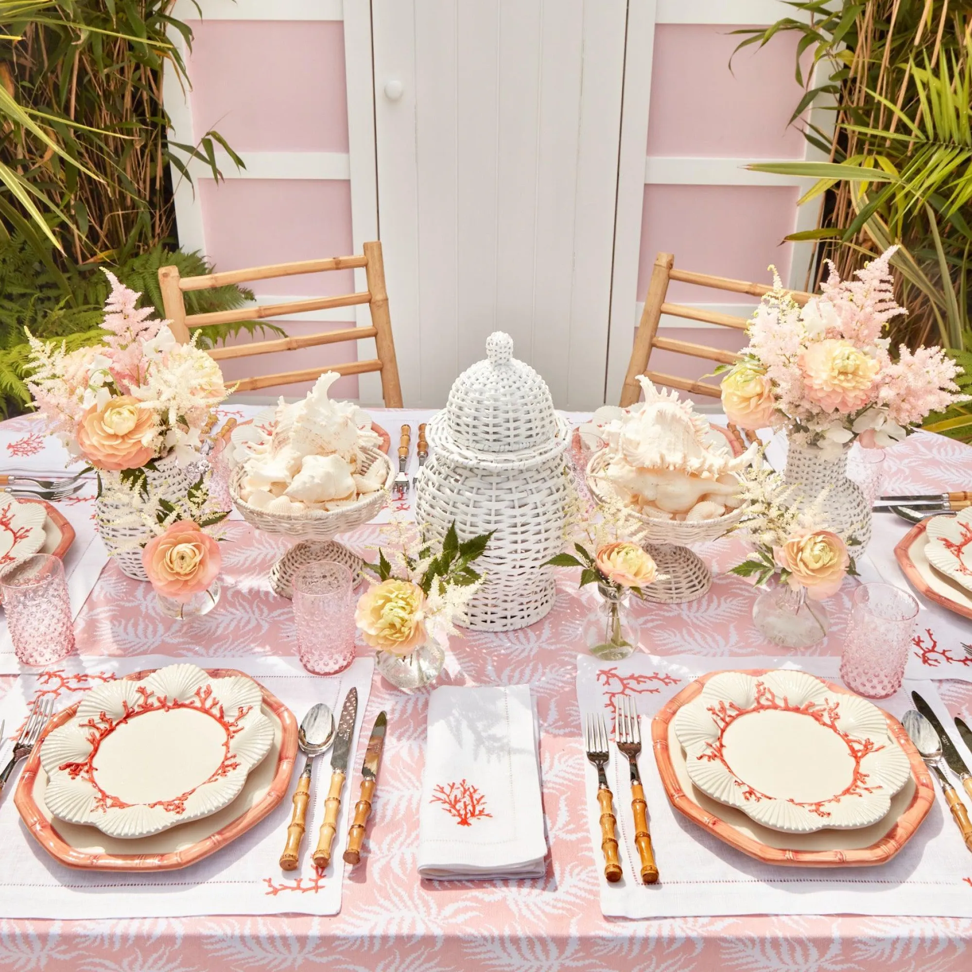 pink_geometric_bamboo_din_19-1.webp New Pink Geometric Bamboo Dinner Plate (Set Of 4) Crockery Sets