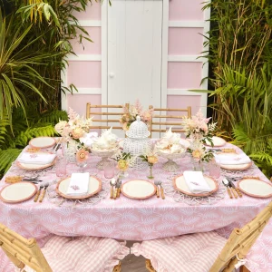 New Pink Geometric Bamboo Dinner Plate (Set Of 4) Crockery Sets