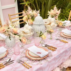 Best Sale Pink Geometric Bamboo Starter Plate (Set Of 4) Crockery Sets