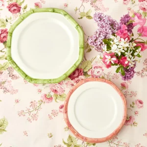 Best Sale Pink Geometric Bamboo Starter Plate (Set Of 4) Crockery Sets