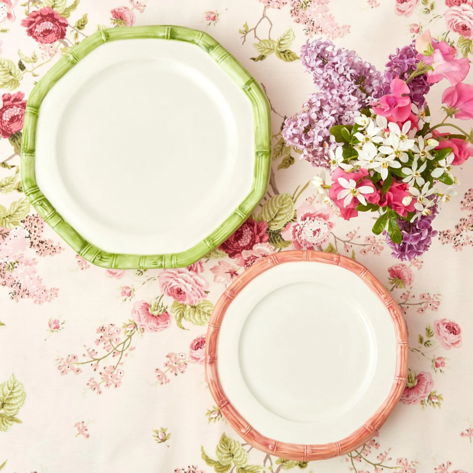 pink_geometric_bamboo_sta_5.webp Outlet Pink Geometric Bamboo Starter Plate Bamboo Crockery