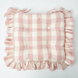 Shop Pink Gingham Ruffle Seat Pad Cushion Cushions