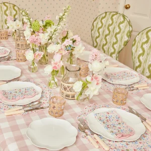 Flash Sale Pink Gingham Tablecloth Tablecloths