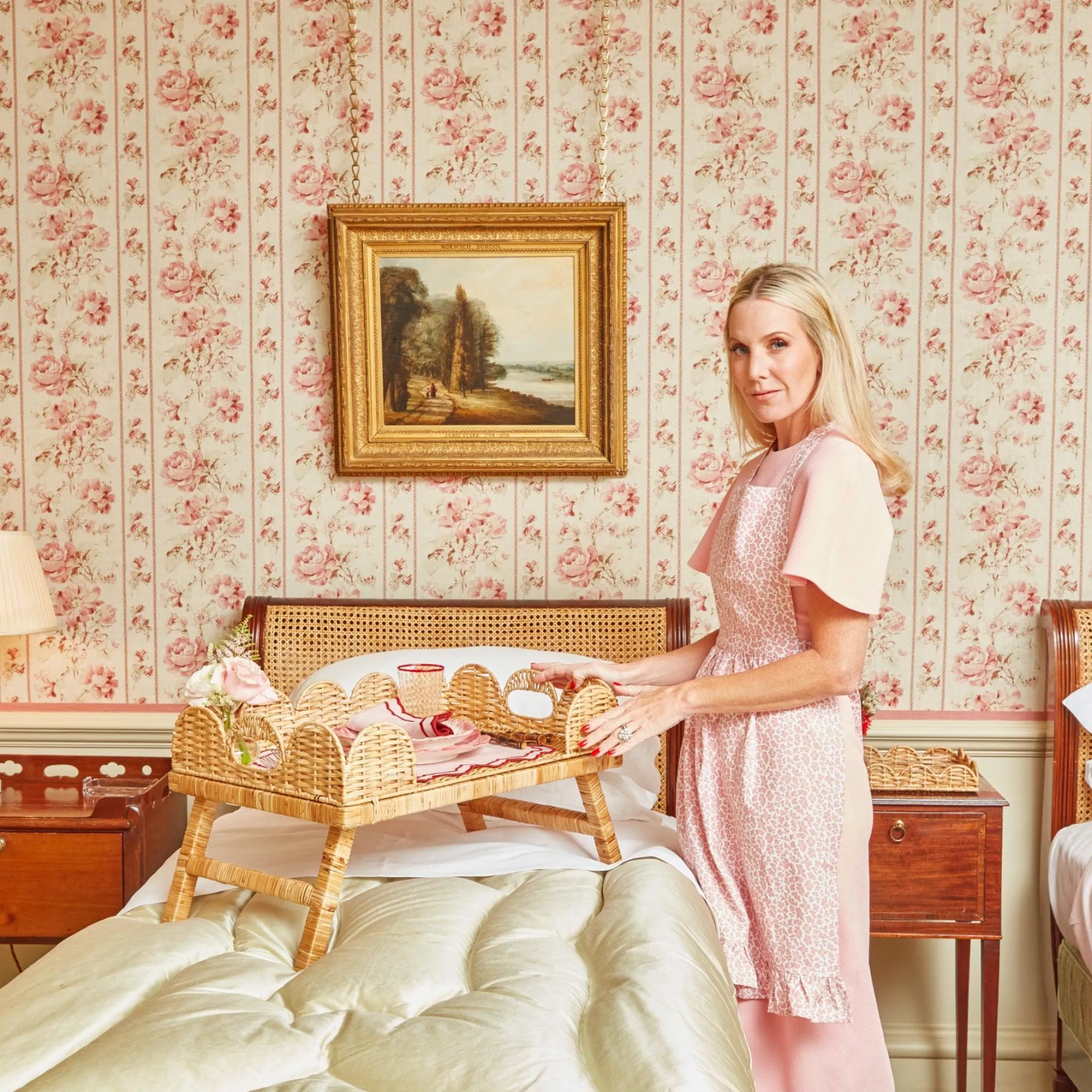 pink_leopard_frilled_apro_2.webp Sale Pink Leopard Frilled Apron Aprons & Robes