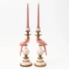 Discount Pink Parrot Candle Holder (Pair) Candle Holders