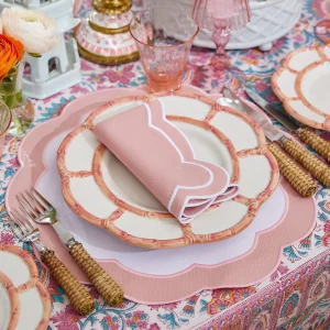 Sale Pink Petal Bamboo Dinner & Starter Plates (Set Of 8) Starter Plates