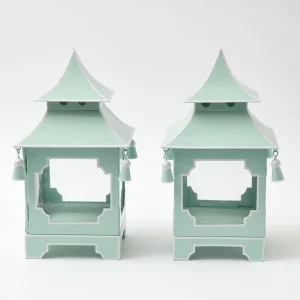 Best Sale Pistachio Green Pagoda Lantern Candle Holders