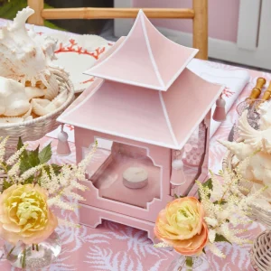 Fashion Powder Pink Pagoda Lantern Candle Holders