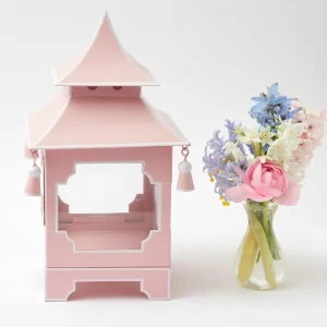 Fashion Powder Pink Pagoda Lantern Candle Holders