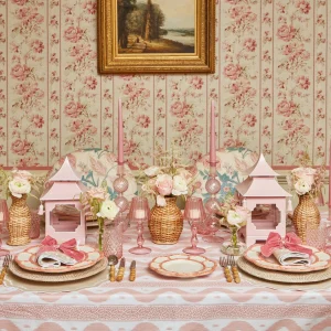 Fashion Powder Pink Pagoda Lantern Candle Holders