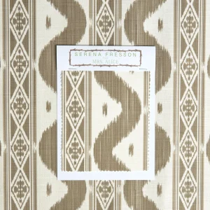 Hot Putty Ikat Stripe Fabric Serena Fresson Fabrics