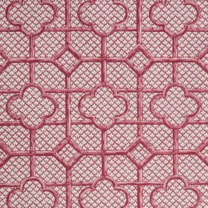 Sale Raspberry Pink Bamboo Trellis Fabric Serena Fresson Fabrics