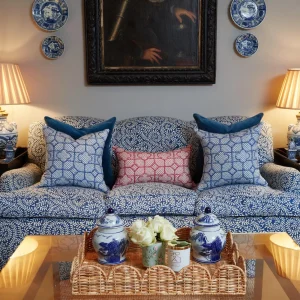 Sale Raspberry Pink Bamboo Trellis Fabric Serena Fresson Fabrics