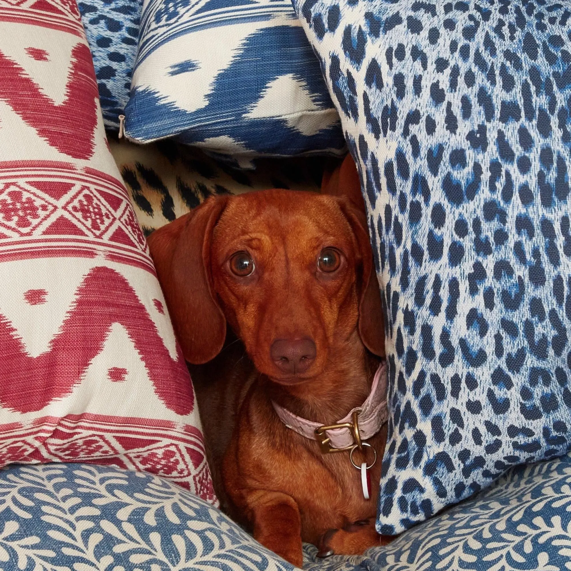 raspberry_pink_ikat_strip_2.webp Cheap Raspberry Pink Ikat Stripe Fabric Serena Fresson Fabrics