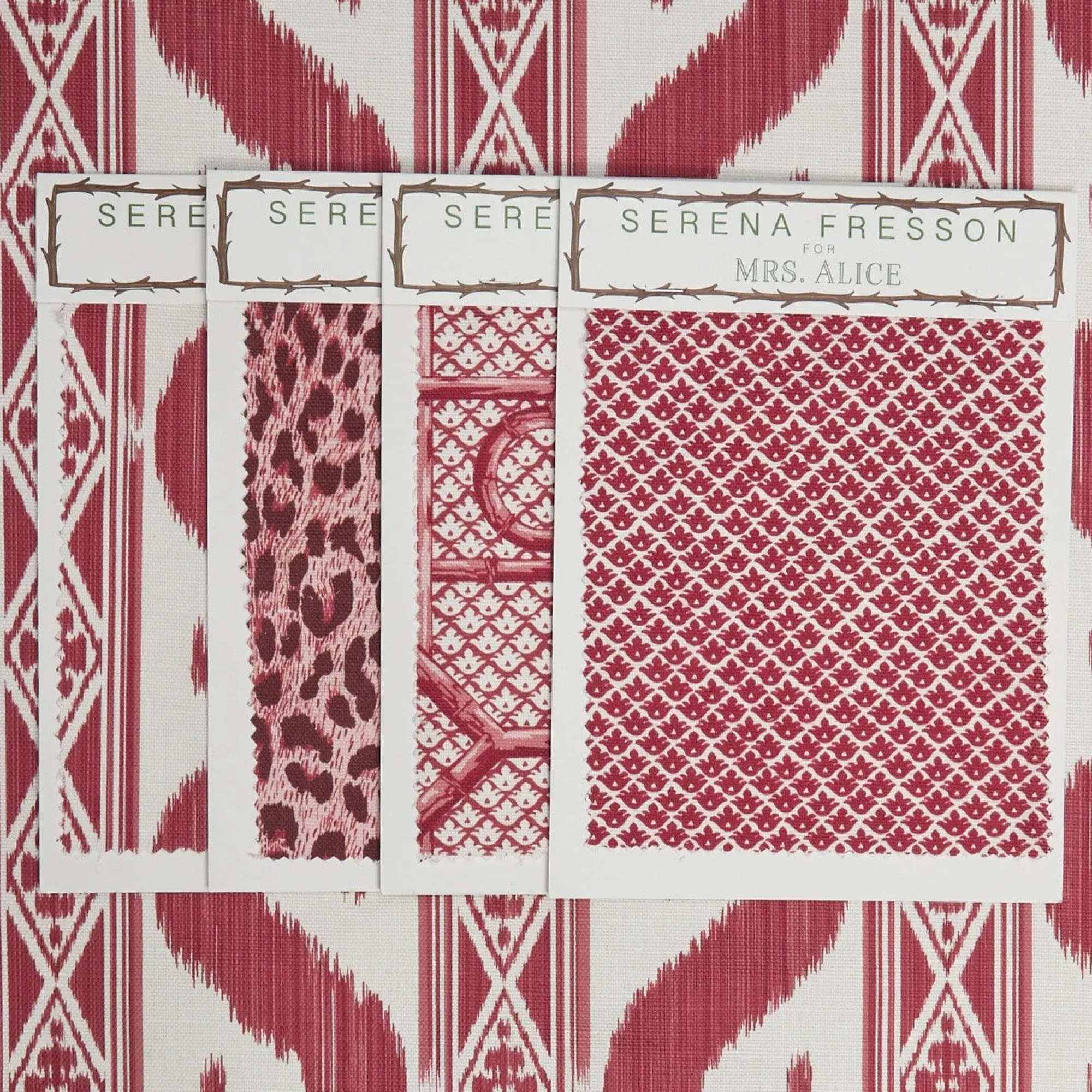 raspberry_pink_ikat_strip_3.webp Cheap Raspberry Pink Ikat Stripe Fabric Serena Fresson Fabrics