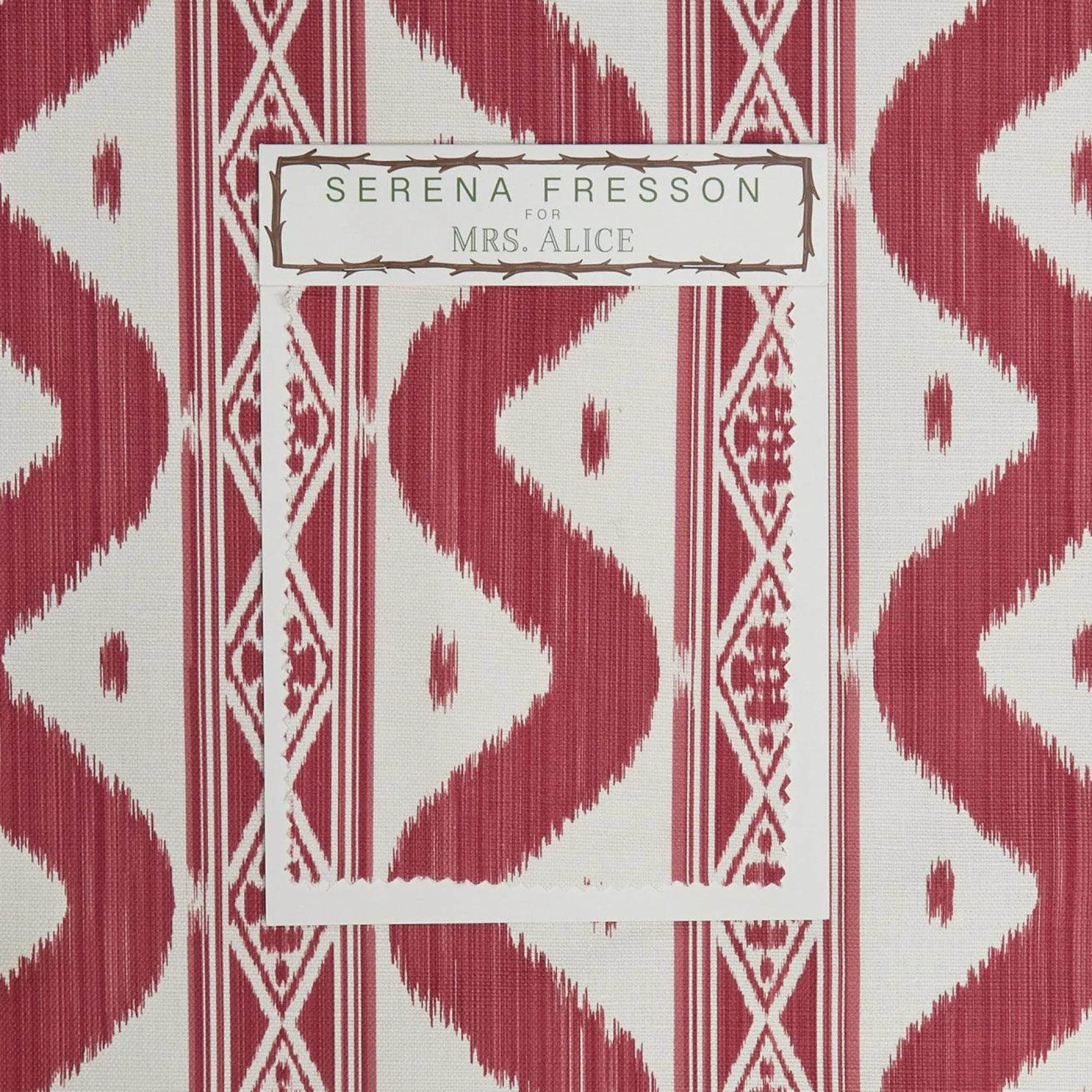 raspberry_pink_ikat_strip_5.webp Cheap Raspberry Pink Ikat Stripe Fabric Serena Fresson Fabrics