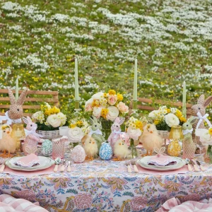 Store Rattan Bunny Napkin Rings (Set Of 4) Napkin Rings, Bows & Wreaths