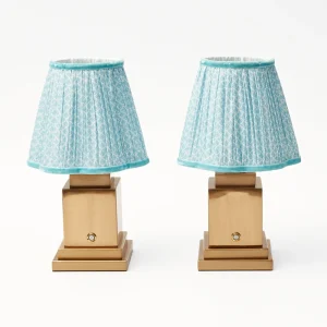 Discount Rechargeable Lamp With Baby Blue Lotus Lampshade Lamps & Lighting