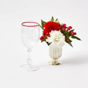 Fashion Red Rim Wine Glasses (Set Of 4) Glasses