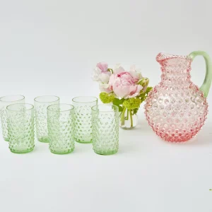 Online Rose Hobnail Jug With Emerald Handle Glassware Sets