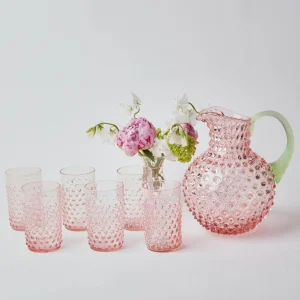Online Rose Hobnail Jug With Emerald Handle Glassware Sets