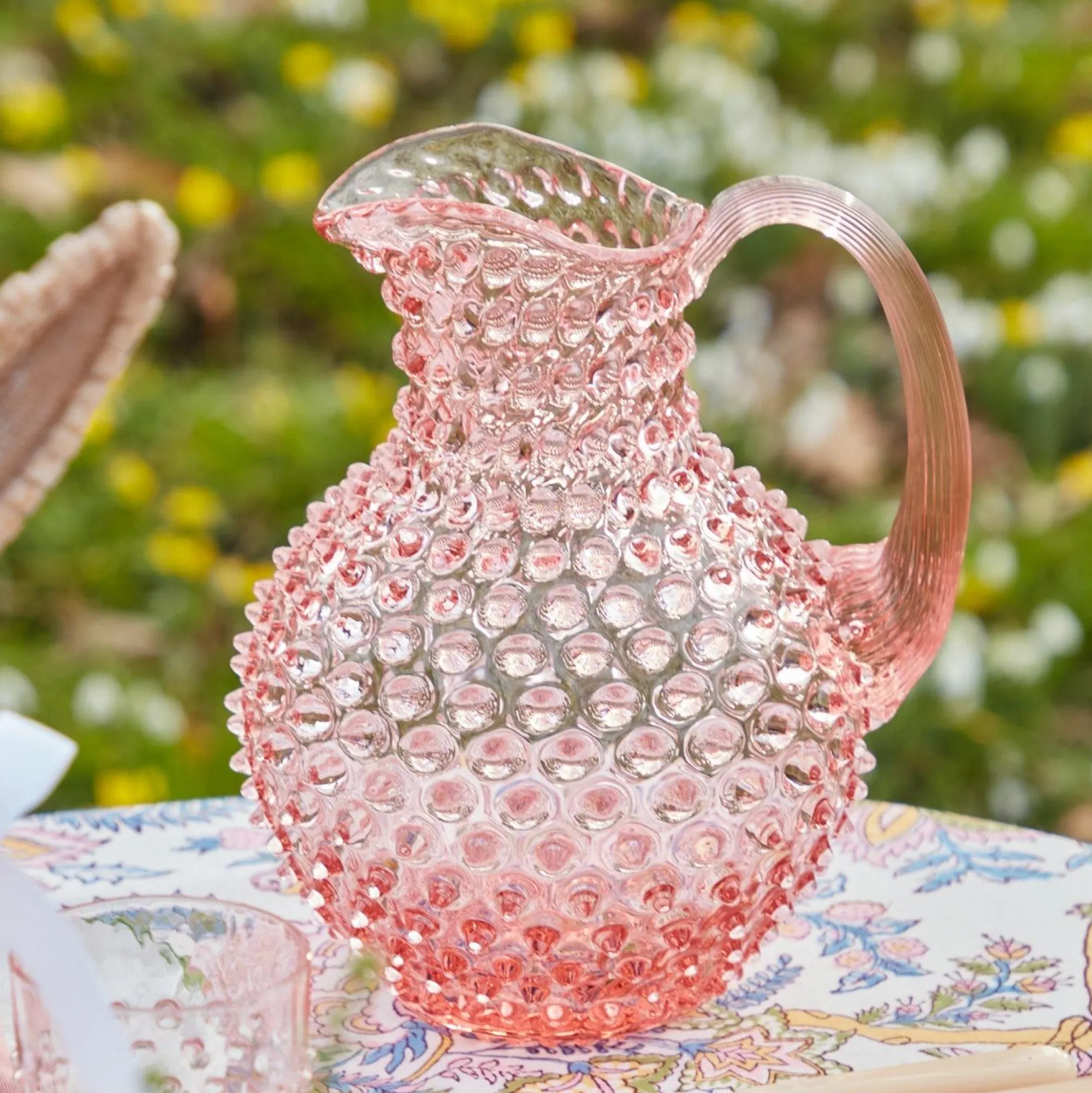 rose_pink_hobnail_water_g_12-2.webp Online Rose Pink Hobnail Water Glasses & Jug Set Glasses