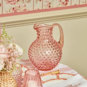 Online Rose Pink Hobnail Water Glasses & Jug Set Glasses