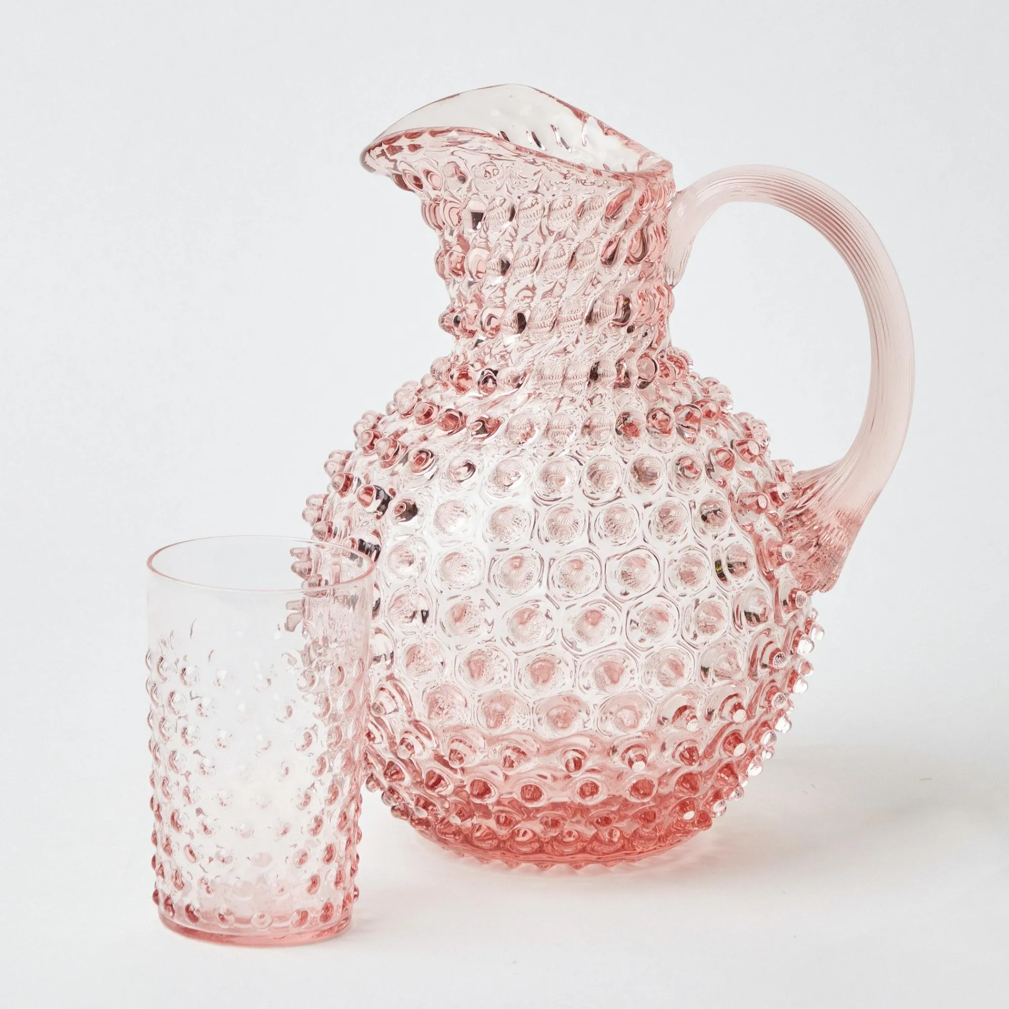 rose_pink_hobnail_water_g_5-2.webp Online Rose Pink Hobnail Water Glasses & Jug Set Glasses