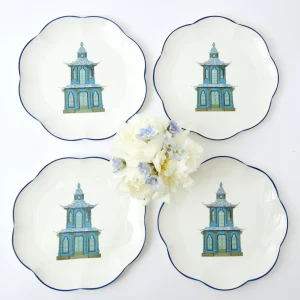 Clearance Scalloped Pagoda Dinner Plate (Set Of 4) Crockery Sets