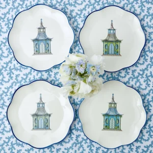 Fashion Scalloped Pagoda Starter Plate (Set Of 4) Starter Plates