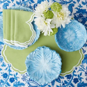 Fashion Serena Apple Green Scalloped Napkins (Set Of 4) Napkins