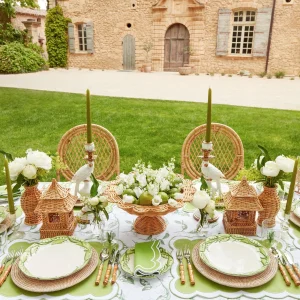 Outlet Serena Applique Green Placemats & Napkins (Set Of 4) Table Linen Sets