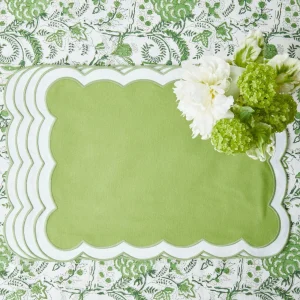Discount Serena Applique Green Placemats (Set Of 4) Placemats