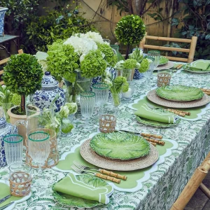 Outlet Serena Applique Green Placemats & Napkins (Set Of 4) Table Linen Sets