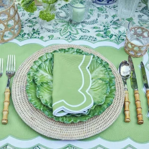 Outlet Serena Applique Green Placemats & Napkins (Set Of 4) Table Linen Sets