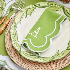 Outlet Serena Applique Green Placemats & Napkins (Set Of 4) Table Linen Sets