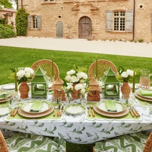 Outlet Serena Applique Green Placemats & Napkins (Set Of 4) Table Linen Sets