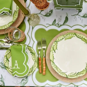 Discount Serena Applique Green Placemats (Set Of 4) Placemats