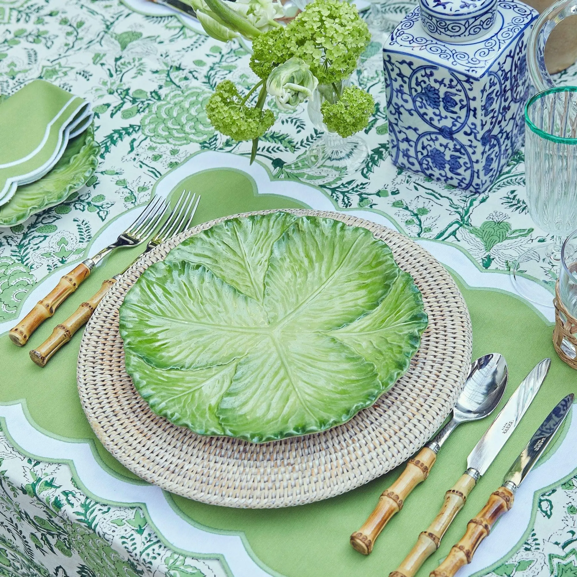 serena_green_cabbage_dinn_16.webp Best Serena Green Cabbage Dinner Plate (Set Of 4) Cabbage Crockery