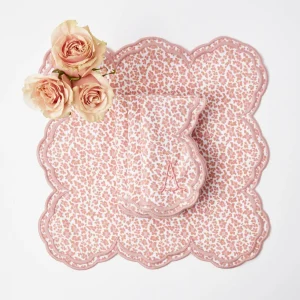 Online Serena Pink Leopard Napkins (Set Of 4) Napkins